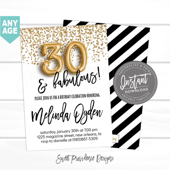 Editable 30Th Birthday Invitations 7