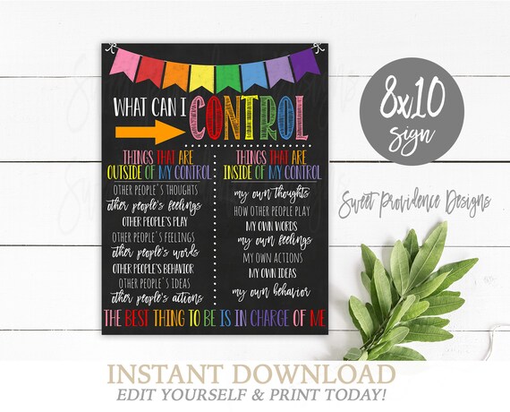 Classroom Decor School Counselor Sign What I Can Can T Etsy