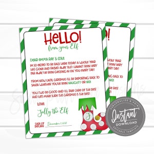 EDITABLE Elf Note Cards Printable Elf Letters Notes From the - Etsy