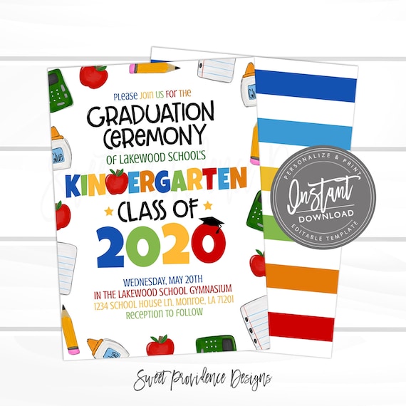 kindergarten graduation ceremony invitation grad party invite class of