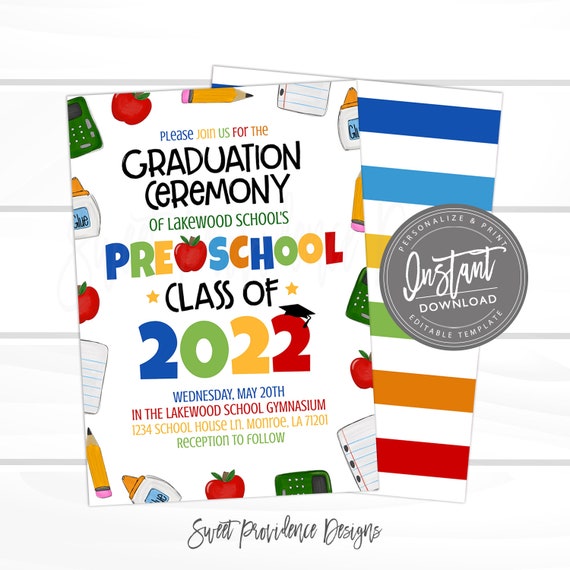Preschool Graduation Party Invitation Grad Party Invite - Etsy