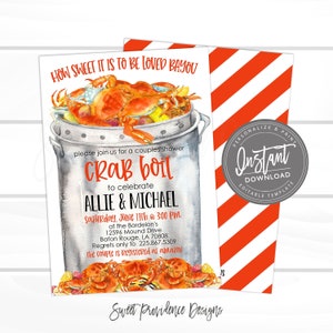 Crab Boil Invitation, Crab Seafood Couples Shower Invite, Editable Couple Shower, ANY Event Crab Boil Invitation, Instant Access- EDIT NOW
