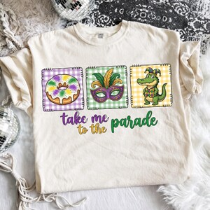 Take Me To The Parade PNG: Mardi Gras Donut Maske Gator png Festliche Karnevalsfeier Clipart (Digitaler Download)