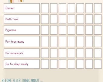 Kids Bedtime Routine Chart | Editable Evening Checklist (Canva Template)