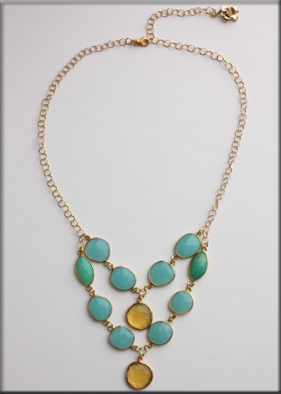 Items similar to Gem Drop Necklace on Etsy