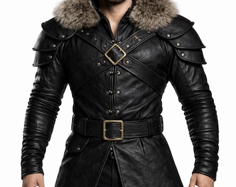 Handgefertigte Wikinger Wikinger Rüstung: Pelzbesatz, LARP Cosplay