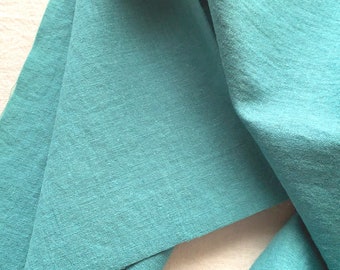 Japanese fabric, Cotton linen blend fabric, Smokey aqua blue, Half yard, 50cm