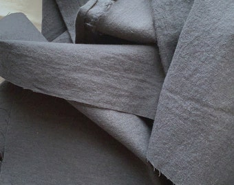 Japanese fabric, Cotton linen blend fabric, Charcoal grey, Half yard, 50cm