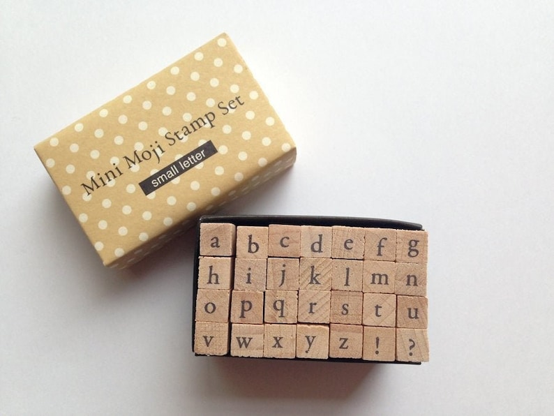 Alphabet rubber stamp set lowercase stamps japanese wood Etsy