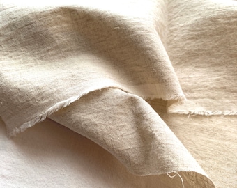Japanese fabric, Cotton linen blend fabric, Unbleached ecru, Half yard, 50cm