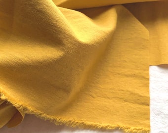 Japanese fabric, Cotton linen blend fabric, Mustard yellow, Half yard, 50cm