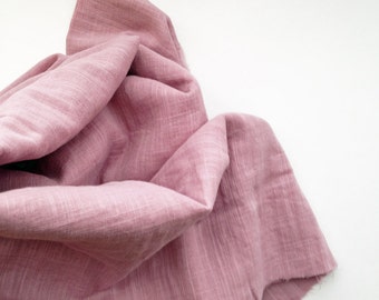 Japanese fabric, Cotton double gauze fabric, Rose pink, Half yard, 50cm