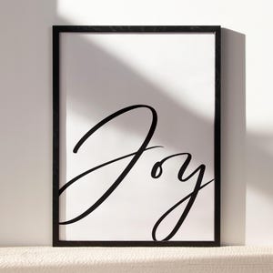 Freude Christliche Wandkunst | Druckbare Digitaler Download | Schwarz & Weiß