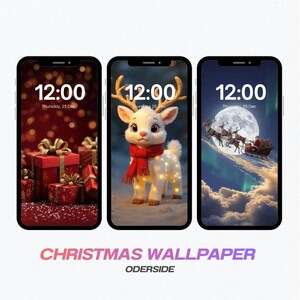 Christmas Phone Wallpapers, Winter, 4K IOS & Android Backgrounds (Digital Download