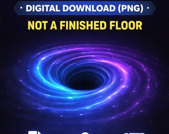Ontwerpsjabloon voor 3D-epoxyvloer – gloeiende vortex-illusie – afbeelding van harsvloer voor aannemers en doe-het-zelvers (digitale download)