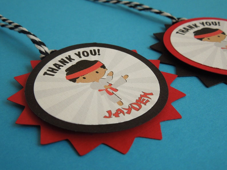 Karate Birthday Thank You Tags Martial Arts Favor Tags - Etsy