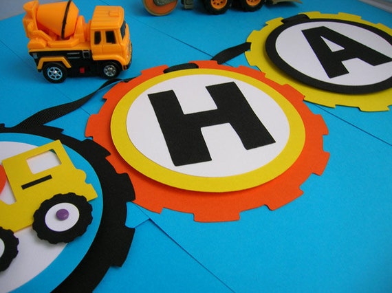 Construction Theme Birthday Party Banner Etsy