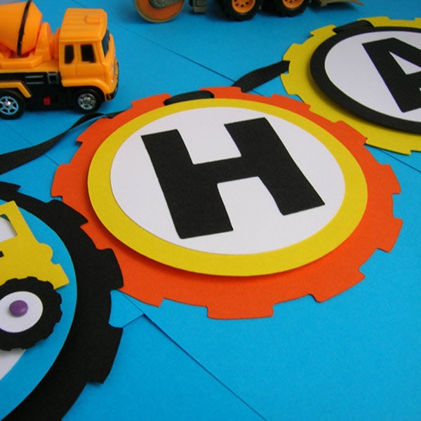 Construction Theme Birthday Party Banner