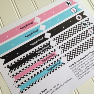 Sock Hop Straw Flags