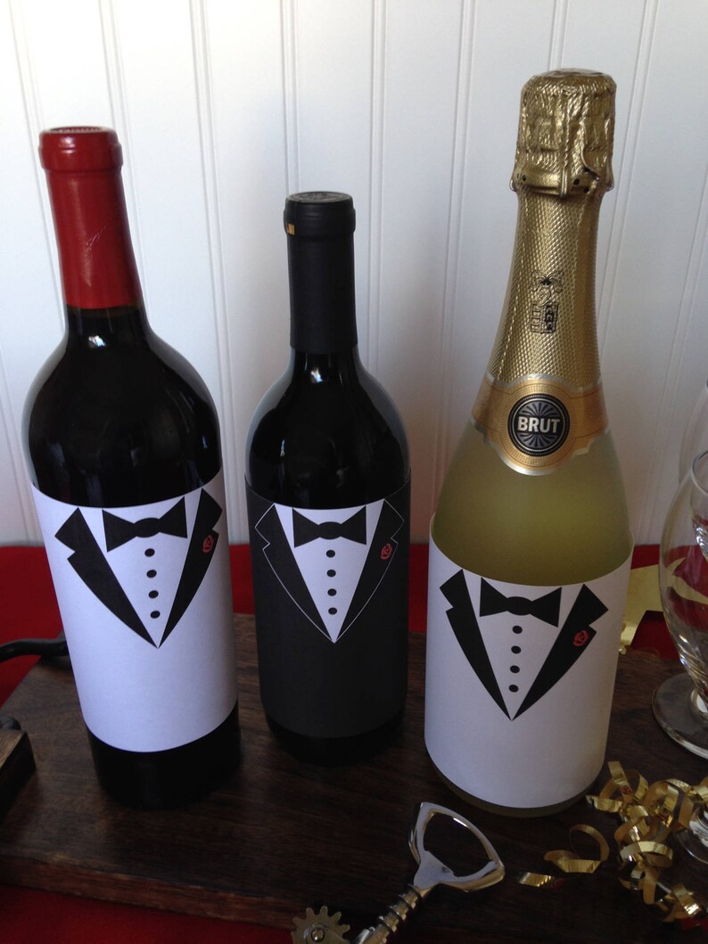 Download Tuxedo Wine Bottle Wraps Wine Bottle Labels Instant ... Yellowimages Mockups