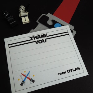 Printable Light Saber Thank You Card, DIY Digital file
