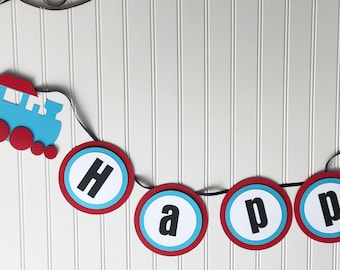 Train Birthday Banner, Choo Choo Garland