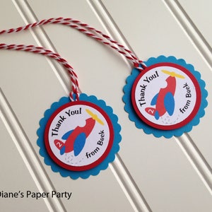 Airplane Favor Tags for Goody Bags, Personalized