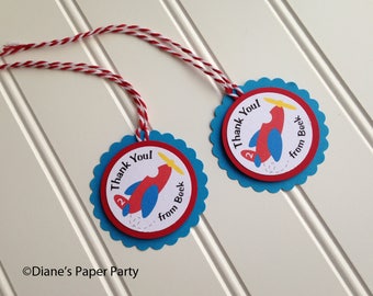 Airplane Favor Tags for Goody Bags, Personalized