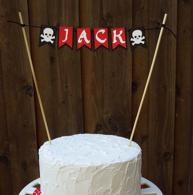Mini Cake Banner Bunting for Pirate Birthday Party image 1