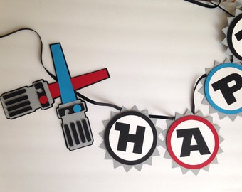 Light Saber Birthday Banner