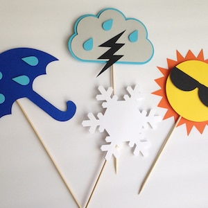 Weatherman Birthday party centerpiece set, centerpiece set for meteorologist party