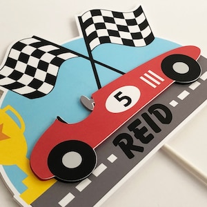 Retro Race Car Cake Topper Personalized