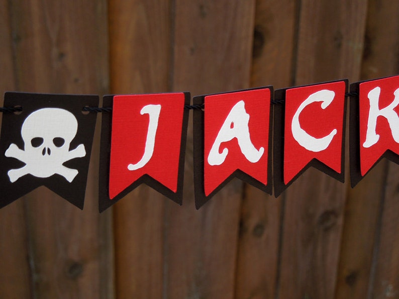 Mini Cake Banner Bunting for Pirate Birthday Party image 2