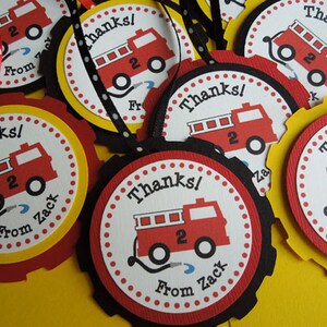 Fire Truck Thank You Tags Personalized (set of 12)