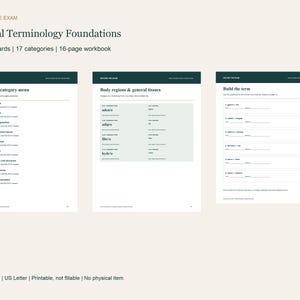 Tarjetas de vocabulario y cuaderno de ejercicios de terminología médica / 198 tarjetas, 17 categorías (PDF)