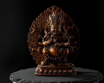 Estatua de bronce Mahakala budista tibetano protector del Dharma