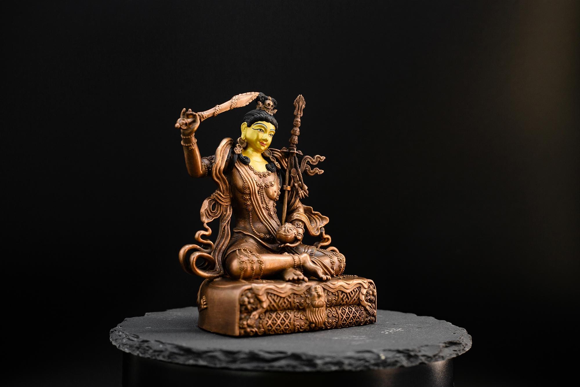 Copper Dodrupchen Rinpoche Statue Hand-painted Face Buddha Statue - Etsy