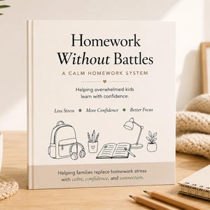 Homework Help for Kids Printable | Homework Without Battles | Executive Function Support | Parent Homework Guide | Calm Homework System