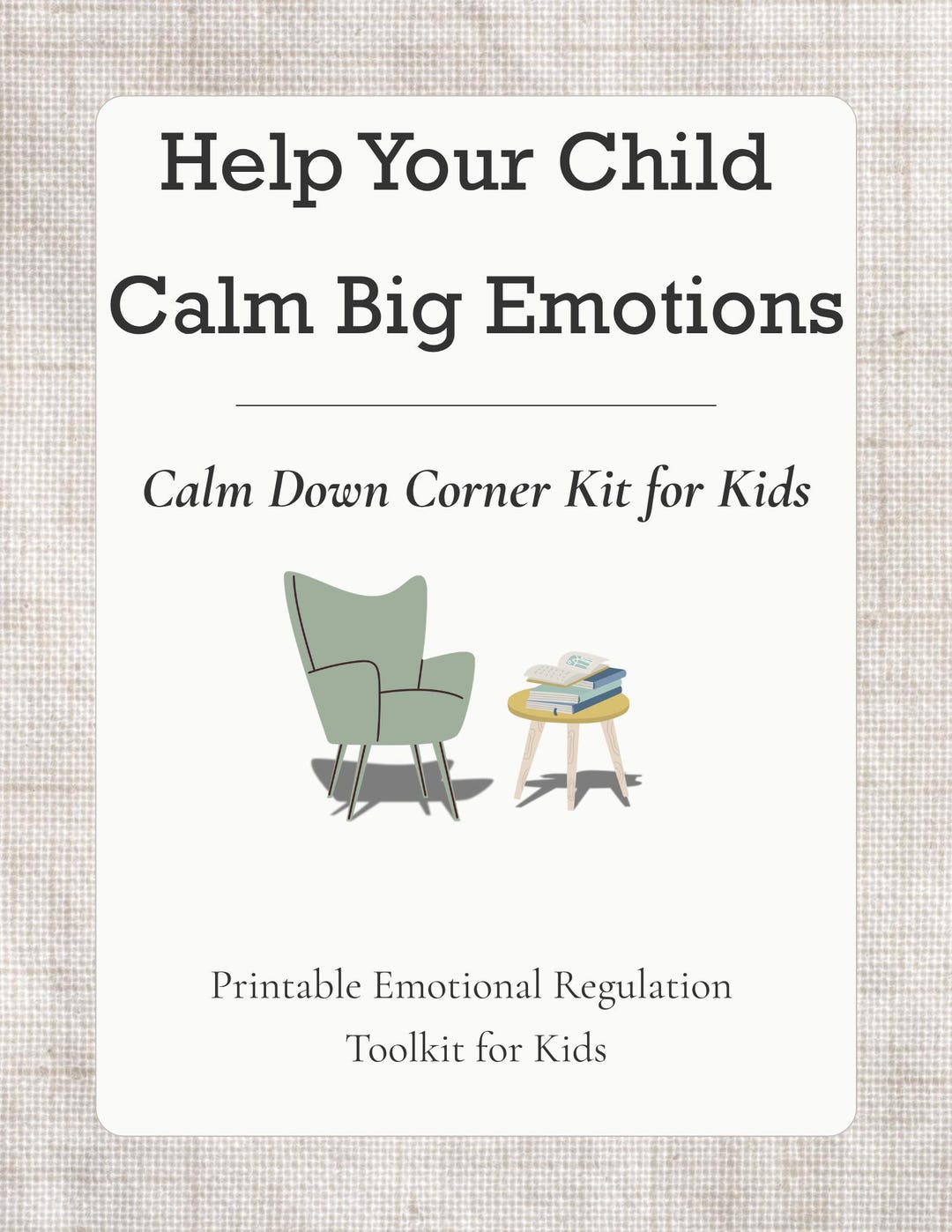 Calm Down Corner Printables | Emotional Regulation Toolkit for Kids ...
