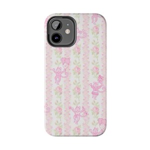 Pink Retro Roller Rabbit Inspired Tough Phone Case | Floral Striped image 2