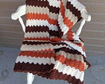 Handmade Crocheted Ripple Afghan