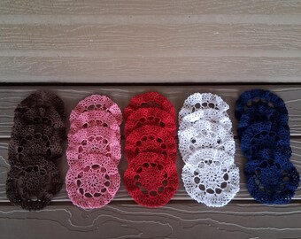 Handmade Crocheted Cotton Coasters or Small Doily