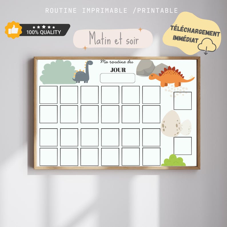 Printable Kids Routine • Daily Routine for Kids • French + English ...