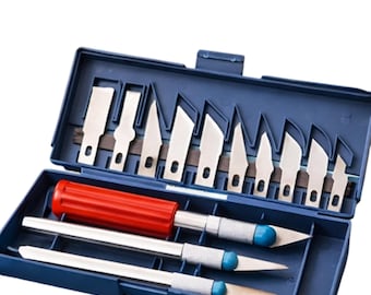 Precision Craft Knife Set, 13 Blades, 3 Handles, Hobby Kit, Art Cutting Tools