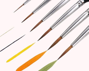 Detail Paint Brush Set, Fine Tip Acrylic Watercolor Brushes, Nail Art Brushes, Miniature Painting