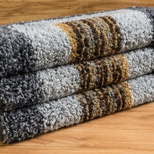 Juego de 3 alfombras de baño, alfombra de baño gris, alfombras de baño de pelo largo y suave.