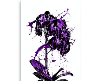 Black Orchid Wall Art Print • Purple Floral Artwork • Modern Botanical Poster • Elegant Flower Art • Premium Luster Photo Print (Unframed)