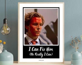 American Psycho Inspired Movie Poster | Psychological Thriller Wall Art | Christian Bale | Home Decor