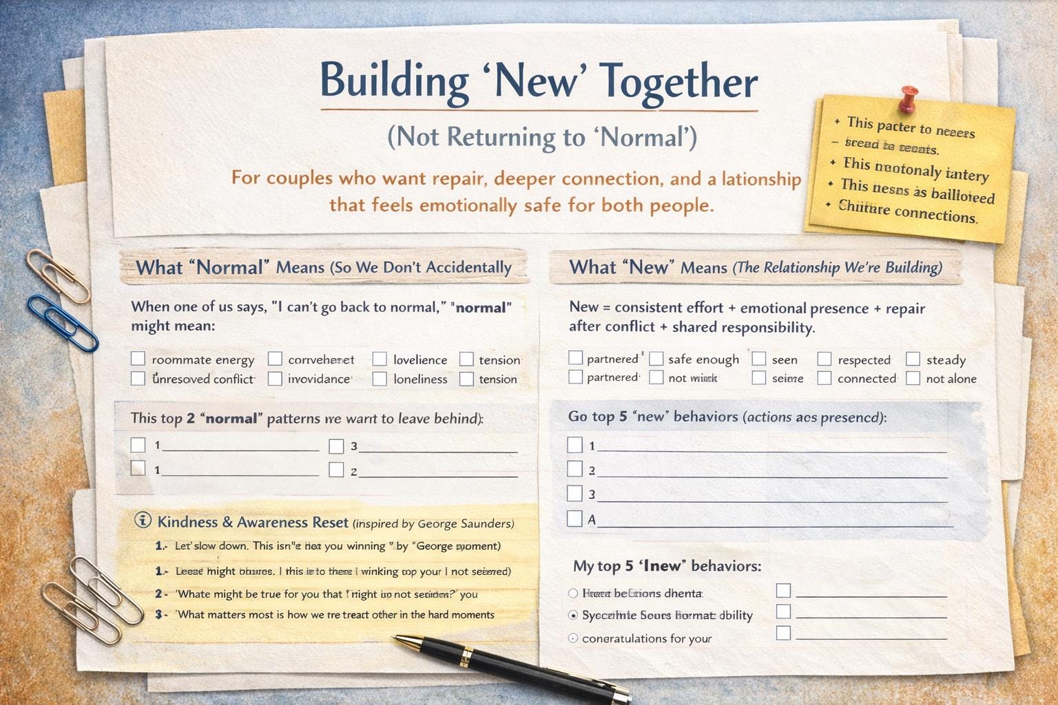 Partner-facing Relationship Worksheet - Etsy