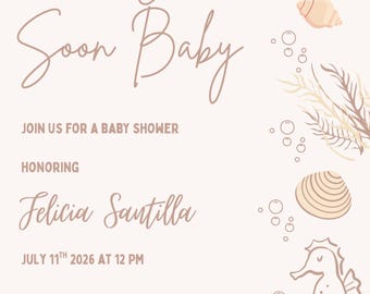 Sea You Soon – Baby Shower Invitation & Welcome Sign Bundle (Digital Download)